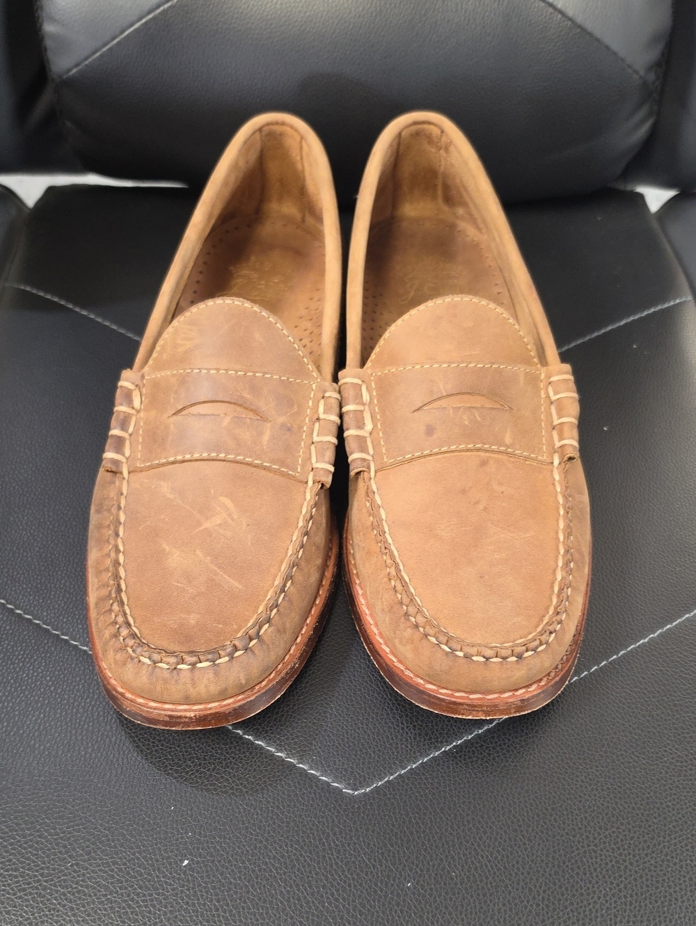 J. Crew Tan Suede Penny Loafers